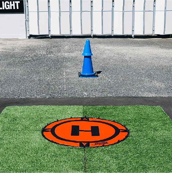 コーンも多数用意